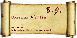 Bozsity Júlia névjegykártya